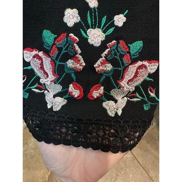 Romeo & Juliet Couture Floral Embroidered Whimsigoth Fairy Mini Dress SZ Large - Picture 7 of 16